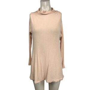 WE THE FREE - WOMEN'S SMALL - PINK PEACH LONG SLEEVE COWL NECK SWEATER